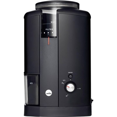 Wilfa SVART AROMA kahve değirmeni – 32 öğütme derecesi ayarı – konik değirmen – 250 g çekirdek haznesi – zamanlayıcı fonksiyonlu – 130 Watt – elektrikli kahve değirmeni (siyah)