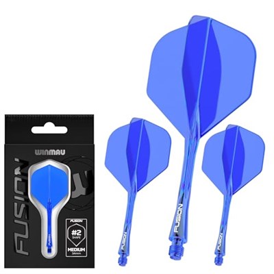 WINMAU Dart Fusion Entegre Uçuş ve Şaft Sistemi - No.2 Şekil ve Tasarım - Kısa, Orta ve Orta Boylarda Mevcuttur - Şeffaf, Kırmızı v - Seçenekler: Short (22mm), Intermediate (28mm), Medium (34mm), M...
