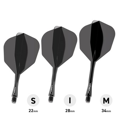 WINMAU Darts Fusion Entegre Uçuş ve Şaft Sistemi - No.6 Şekil ve Tasarım - Kısa, Orta ve Orta Seviyelerde Mevcuttur - Siyah, Sarı ve Şeffaf