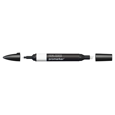 Winsor & Newton 0203380​ ProMarker profesyonel mizanpaj kalemi - 2 uç, ince ve geniş, çizimler, tasarım ve mizanpaj için - Soğuk gri 0