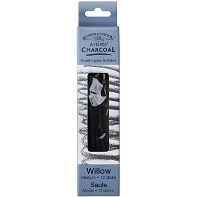 Winsor & Newton Willow Charcoal Sticks, Medium, 12/Pkg. - Seçenekler: 3 adet çizim kömürü, 3lü kutu, Kömür, Sabitleyici., Silgi...