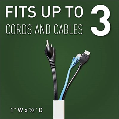 Wiremold Kablo Yönetim Kiti, CordMate II, Kordon Düzenleyici ve Gizleyici, Kablo Kapatıcı ve Duvar Koruyucu, Orta Kapasite, CMK50