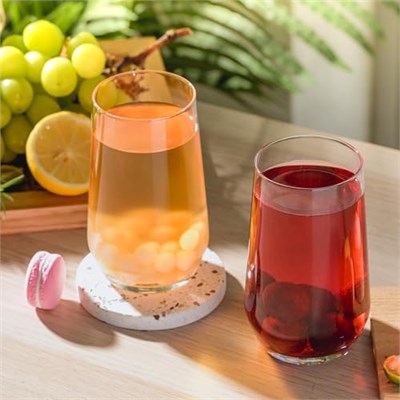 Wlasss 16 oz Highball Bardakları, 4 Adet Kurşunsuz İçme Bardakları. Su, Meyve Suyu, Şarap, Bira ve Viski için Şeffaf Cam Bardak Seti, Kokteyl Bardağı Seti İçecek