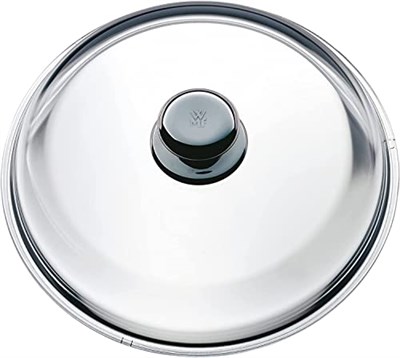 WMF 24 cm Cam Tava Kapağı, Isıya Dayanıklı Cam, Metal Kulplu, 24 cm Tavalar İçin, Bulaşık Makinesinde Yıkanabilir