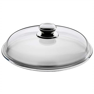 WMF 28 cm Cam Tava Kapağı, Metal Kulplu, Isıya Dayanıklı Cam, 28 cm Tavalar İçin, Bulaşık Makinesinde Yıkanabilir