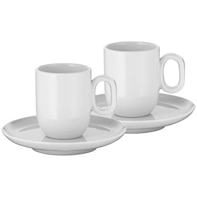 WMF Barista 4 Parça Espresso Fincan Takımı, 2 Adet 60 ml Espresso Fincanı ve 2 Fincan Tabağı, Porselen, Bulaşık Makinesinde Yıkanabilir