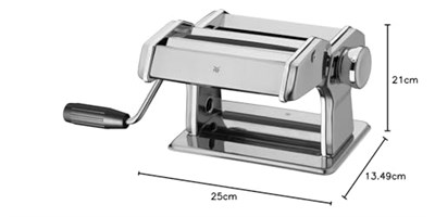 WMF Gourmet Manuel Makarna Makinesi, 19,5 x 12,5 x 12,5 cm, 9 Hamur Kalınlığı Ayarı, Lazanya Hamuru, İnce ve Geniş Erişte İçin