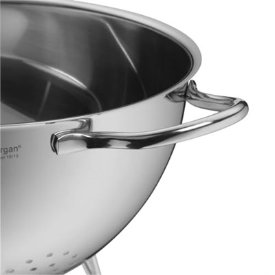WMF Gourmet Paslanmaz Çelik Süzgeç, 24 cm, Ayaklı Makarna Süzgeci, Cromargan® Yüksek Kaliteli Paslanmaz Çelik, Bulaşık Makinesinde Yıkanabilir