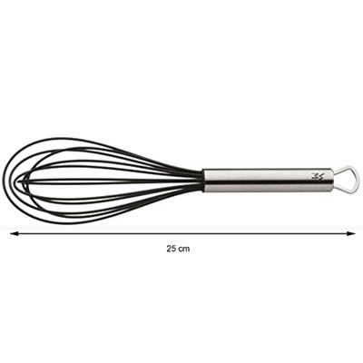 WMF Profi Plus Silikon Telli Çırpıcı, 25 cm, Cromargan® Yüksek Kaliteli Mat Paslanmaz Çelik, 200°Cye Kadar Isıya Dayanıklı, Bulaşık Makinesinde Yıkanabilir