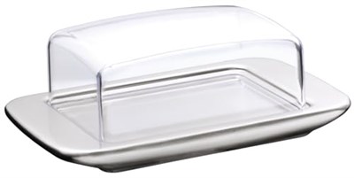 WMF Tereyağlık, 11,5 x 16,8 cm, Cromargan® Yüksek Kaliteli Mat Paslanmaz Çelik, Plastik Kapaklı, Bulaşık Makinesinde Yıkanabilir
