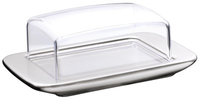WMF Tereyağlık, 11,5 x 16,8 cm, Cromargan® Yüksek Kaliteli Mat Paslanmaz Çelik, Plastik Kapaklı, Bulaşık Makinesinde Yıkanabilir