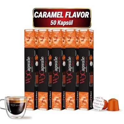 WOCapsule Caramel Nespresso Uyumlu Kapsül Kahve 50li Avantaj Paketi