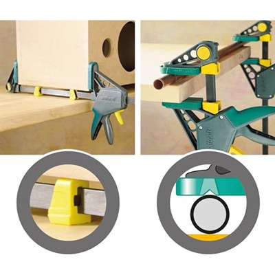 wolfcraft EHZ 100-700 tek elle mengene PRO 3033000 | İş parçalarının tek elle profesyonel gerilmesi için güçlü mengene | Sıkıştırma gücü: 120 kg - Sıkıştırma genişliği: 700 mm