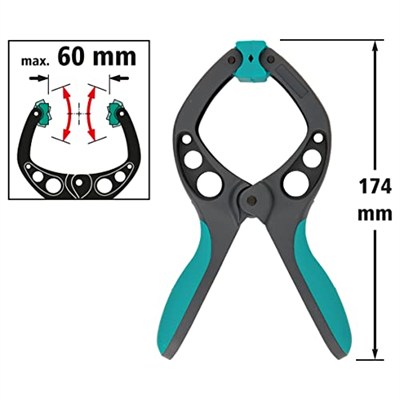 wolfcraft FZ 60 Yaylı kelepçe 3631000 / İş parçasını sabitlemek için 60 mm germe genişliği ile küçük kelepçe/Tek elle kullanım mümkün