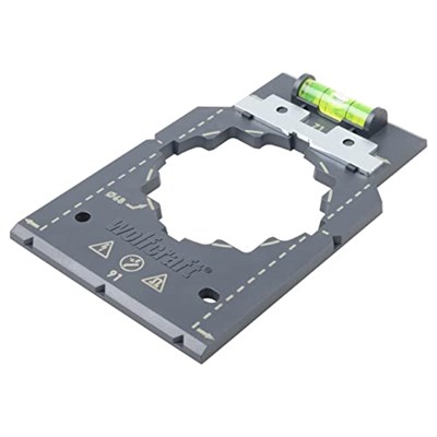 wolfcraft İşaretleme ve Hizalama Şablonu I 5975000 I Alçıpanda priz ve anahtar parçalarının hızlı ve hatasız kurulumu için