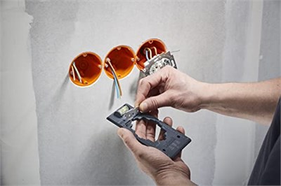 wolfcraft İşaretleme ve Hizalama Şablonu I 5975000 I Alçıpanda priz ve anahtar parçalarının hızlı ve hatasız kurulumu için