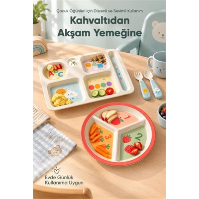 Wumboo 2li Melamin Çocuk Tabağı - Ekstra Dayanıklı Bpa Free Beslenme Seti- Kırılmaz Çocuk Beslenme Tabağı