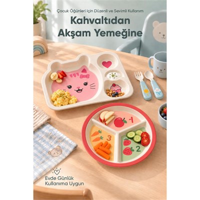 Wumboo 2li Melamin Çocuk Tabağı - Ekstra Dayanıklı Bpa Free Beslenme Seti- Kırılmaz Çocuk Beslenme Tabağı