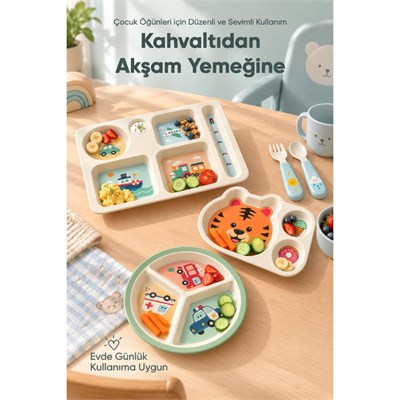 Wumboo 3lü Melamin Çocuk Tabağı - Ekstra Dayanıklı Bpa Free Beslenme Seti- Kırılmaz Çocuk Beslenme Tabağı