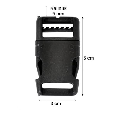 X-Perk Plastik Çanta Tokası Klipsli Ayarlı Toka Geçmeli Kilitli Toka Sırt Çanta Toka Aparatı 5li set Genişlik 3 cm Boy 5 cm
