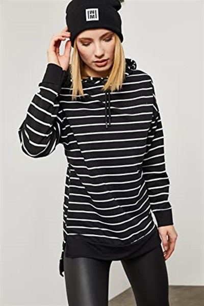 XHAN Çizgili Sweatshirt 0YZK8-10532