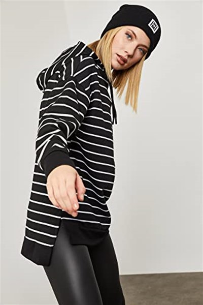 XHAN Çizgili Sweatshirt 0YZK8-10532