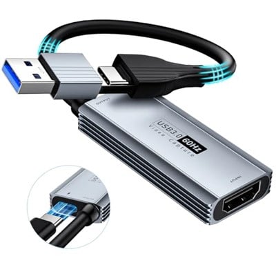 XIIXMASK Video yakalama kartı USB 3.0, 100 W PD HDMI USB/USB C 1080P HD 60 fps Live ve Record Video Audio Game MS2130, Switch Xbox PS4/5 Live Broadcast, oyun, akış için