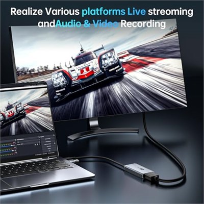 XIIXMASK Video yakalama kartı USB 3.0, 100 W PD HDMI USB/USB C 1080P HD 60 fps Live ve Record Video Audio Game MS2130, Switch Xbox PS4/5 Live Broadcast, oyun, akış için