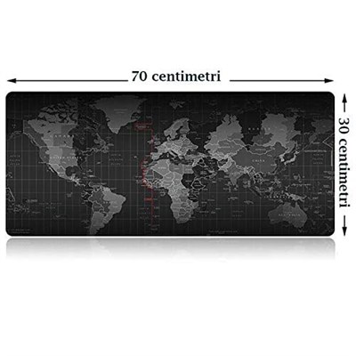XL Dünya Haritası Oyun Fare Altlığı, 70 x 30 cm, Dünya Haritası Kaymaz Tabanlı Doğal Kauçuk, Sıkı ve Pürüzsüz, Her Fare, Klavye ve Dizüstü Bilgisayar İçin Uygundur