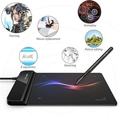 XP-Pen G430S 4 x 3 inç grafik tablet OSU! Oyun kalemi Tablet Kalem Tablet 8192 Basınç hassasiyet seviyesi 266 RPS (G430S, siyah)