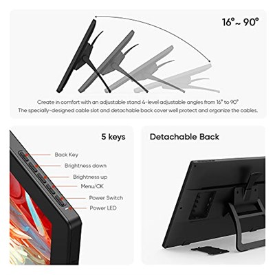 XPPen Artist24 Ekranlı FHD Çizim Tableti - 23,8 inç Çizim Monitörü 8192 Basınç Seviyesi ve Pilsiz Kalem ile Tam Lamine Kalem Ekranı, Dijital Çizim ve Animasyon için Ayarlanabilir Stand