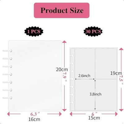 Xspring Mini fotoğraf albümü, Beyaz 30 Çıkarılabilir İç Sayfa, 3 İnç Fotoğraf Kartı Tutucu Kitap, Mini Kamera DIY Koleksiyoncu 240 Cep ile, 240 Fotoğraf Görüntüleme (19 x 15cm)
