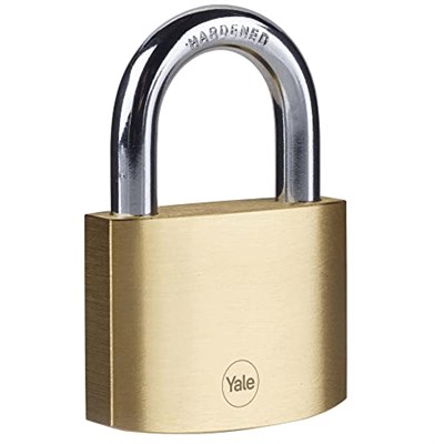 Yale Y110B/60/132/1 - Pirinç Asma Kilit 60mm - Standart Koruma - Sertleştirilmiş Çelik Halka - Çift Kilitleme - 3 Anahtar