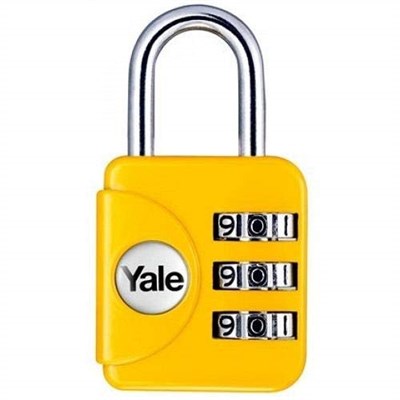 Yale YP1/28/121/1 Asma Kilit, Sarı-Kırmızı-Koyu Gri