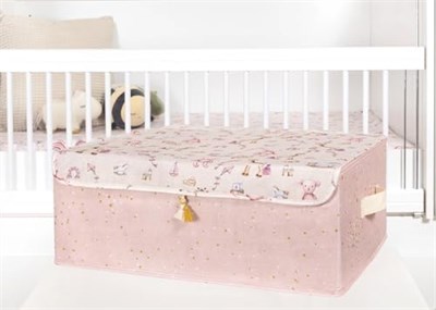 YamanHobi Baby Püsküllü Kapaklı Kutu Düzenleyici Çok Amaçlı Organizer Kutu Baza Boy (pembe) -04249