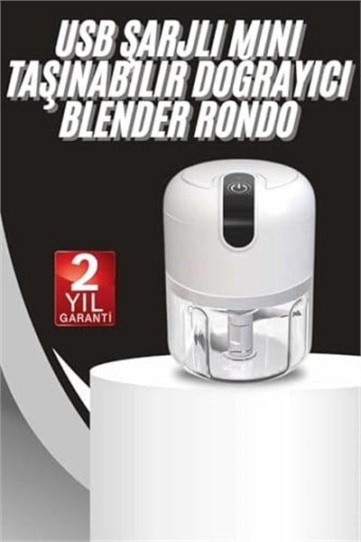 YamanHobi Mini Doğrayıcı Rondo Taşınabilir Mini El Blender Paslanmaz Çelik