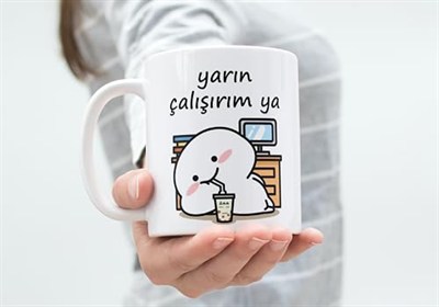 Yarın Çalışırım Komik Kupa Bardak Komik Yazılı Hediyelik Çay Kahve Kupası