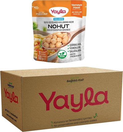 yayla 150 G Haşlanmiş Suyu Süzülmüş Nohut Tekli Paket 3lü paket