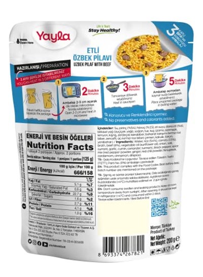 Yayla Etli Özbek Pilavı 200 Gr 6lı paket - Seçenekler: Pack of 6, 200 Gr, (200 Gr x 12)