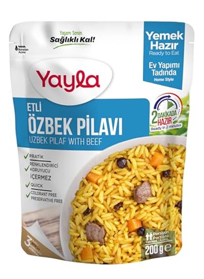 Yayla Etli Özbek Pilavı 200 Gr 6lı paket - Seçenekler: Pack of 6, 200 Gr, (200 Gr x 12)