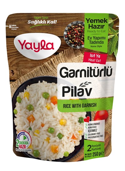 yayla Garnitürlü Pirinç Pilavı, 250 gr Tekli Paket
