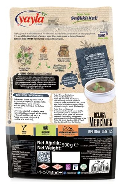 Yayla Gurme Beluga Mercimek (500 Gr)