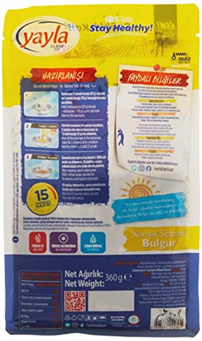 yayla Gurme Fit Karışık Sebzeli Bulgur 360 gr Tekli Paket