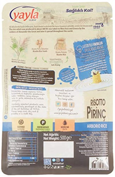 Yayla Gurme Risotto Pirinç (500 Gr)