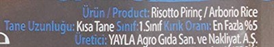 Yayla Gurme Risotto Pirinç (500 Gr)