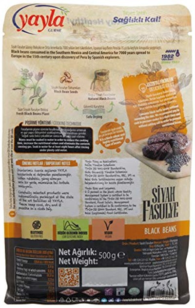 Yayla Gurme Siyah Fasulye (500 Gr)