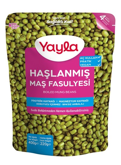 yayla Haşlanmış Maş Fasulyesi, 400 gr Tekli Paket