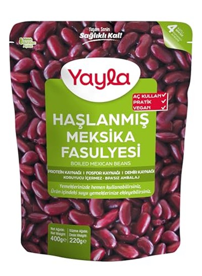 yayla Haşlanmış Meksika Fasulyesi, 400 g Tekli Paket