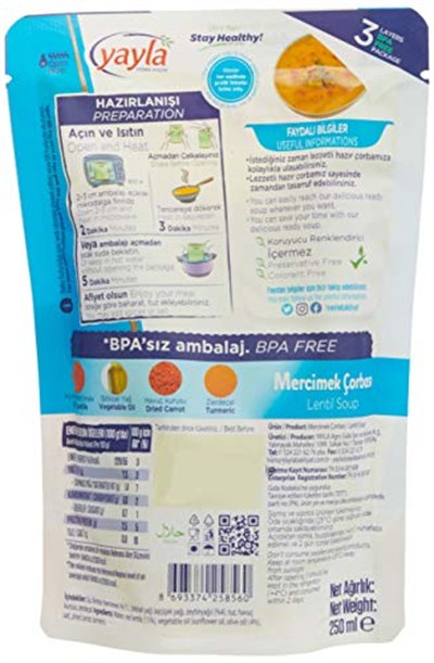 Yayla Hazır Mercimek Çorbası 250 gr