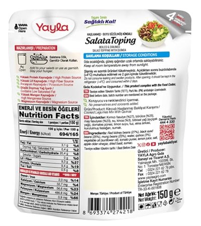 Yayla Kinoalı Salata Toping 150 gr